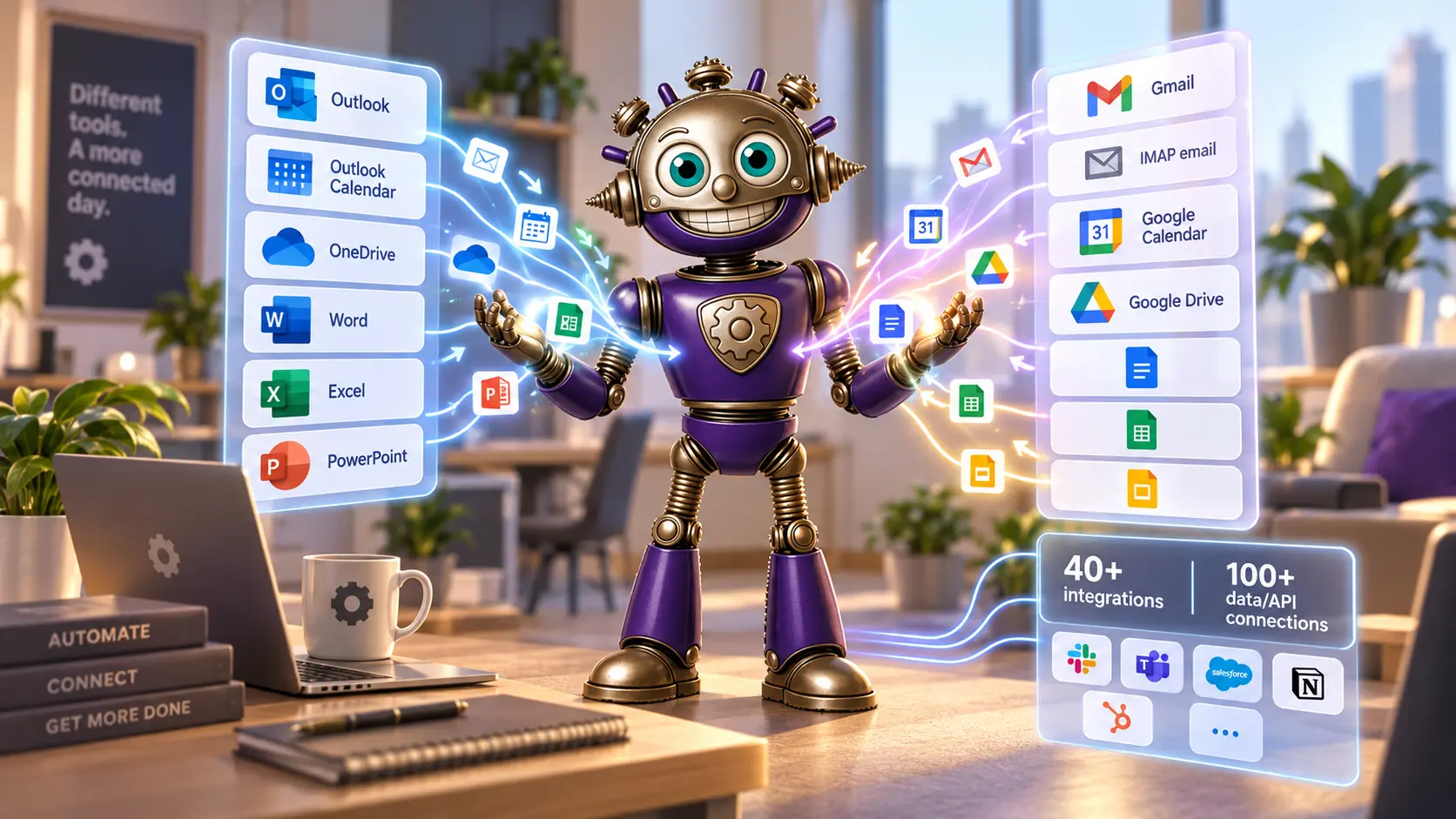 GearHead connecting Microsoft, Google, email, calendar, storage, document, and business tools